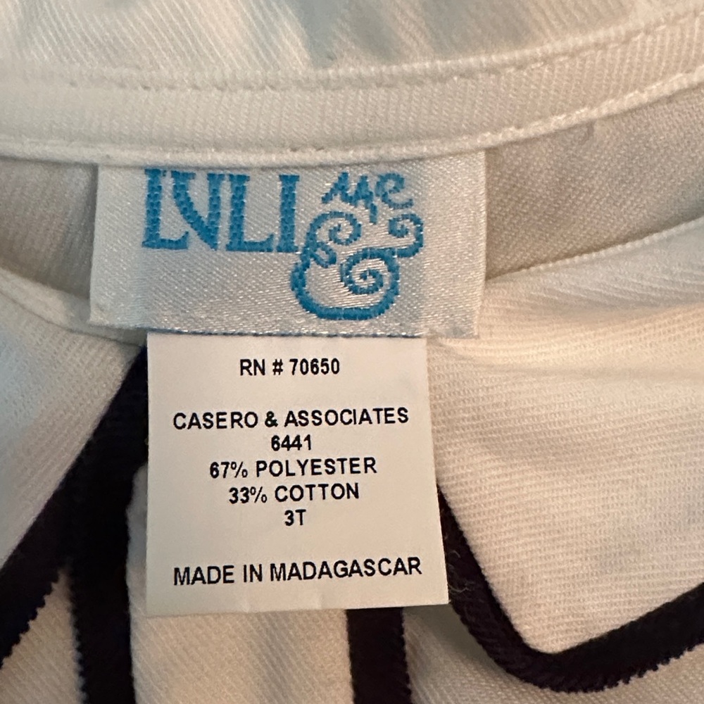 Luli & Me Boys Navy and White Romper Ensemble - Picture 6 of 7